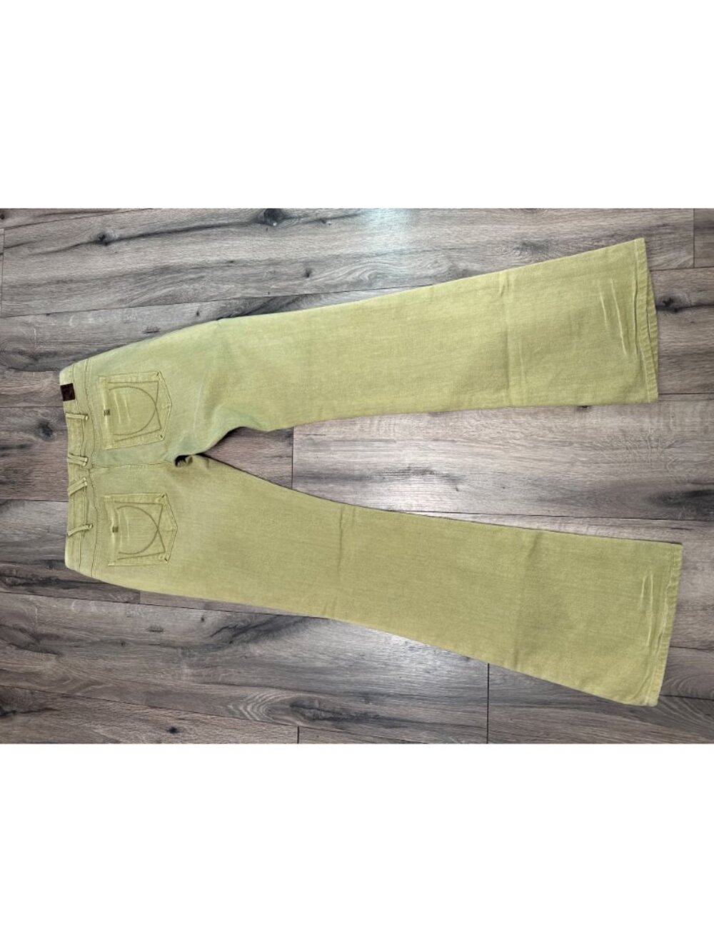 U Jeans Size 29 Olive Green Low Rise Flare Jeans With Bell Bottom Cotton Blend V - Picture 10 of 12